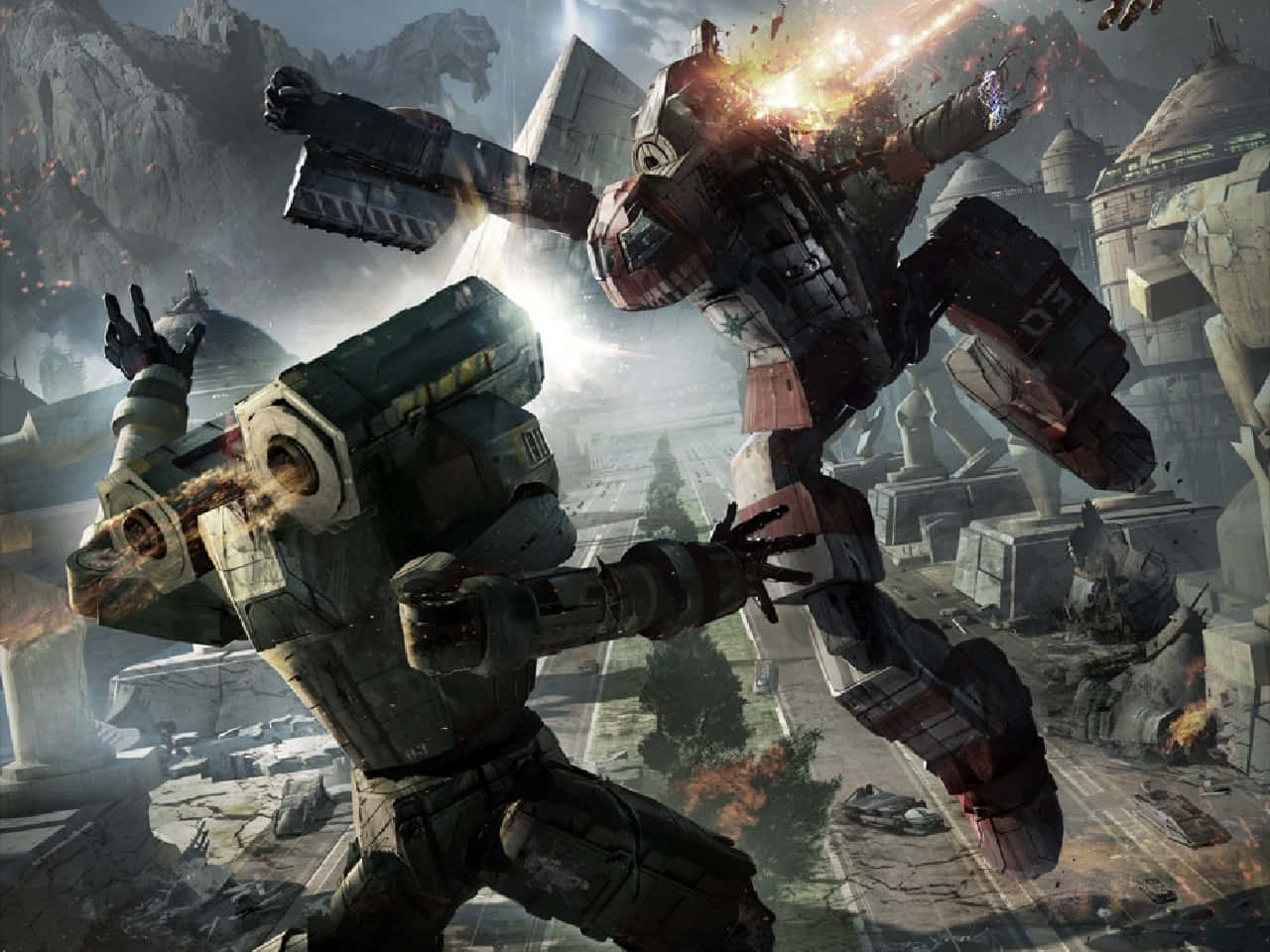 Epic Battle Scene from Battletech Universe Wallpaper