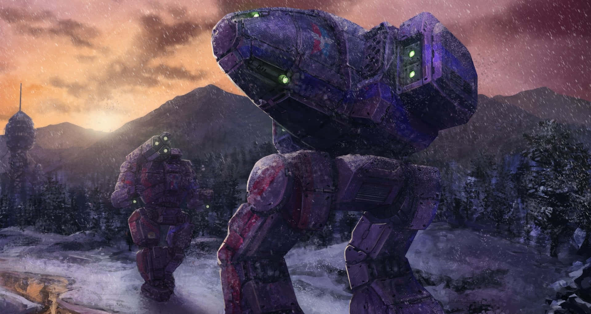 Epic Battletech Mechs in Battle Wallpaper