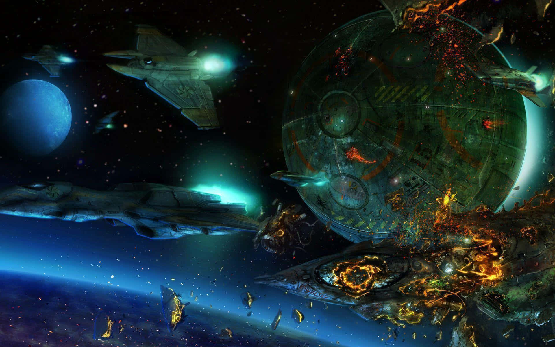 Intense Mech Battle in the Battletech Universe Wallpaper