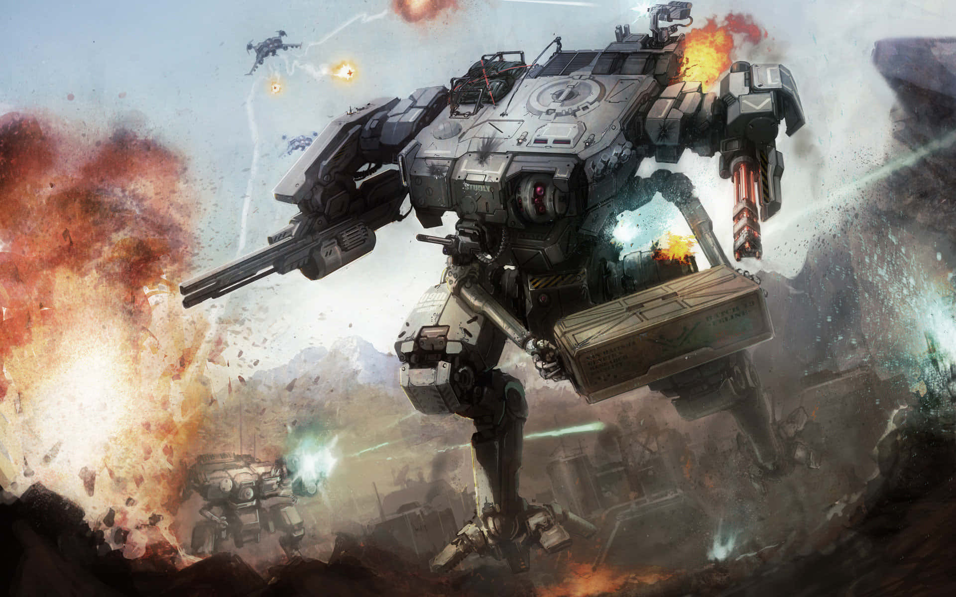 Epic Battle of Mech Warriors in Battletech Universe Wallpaper