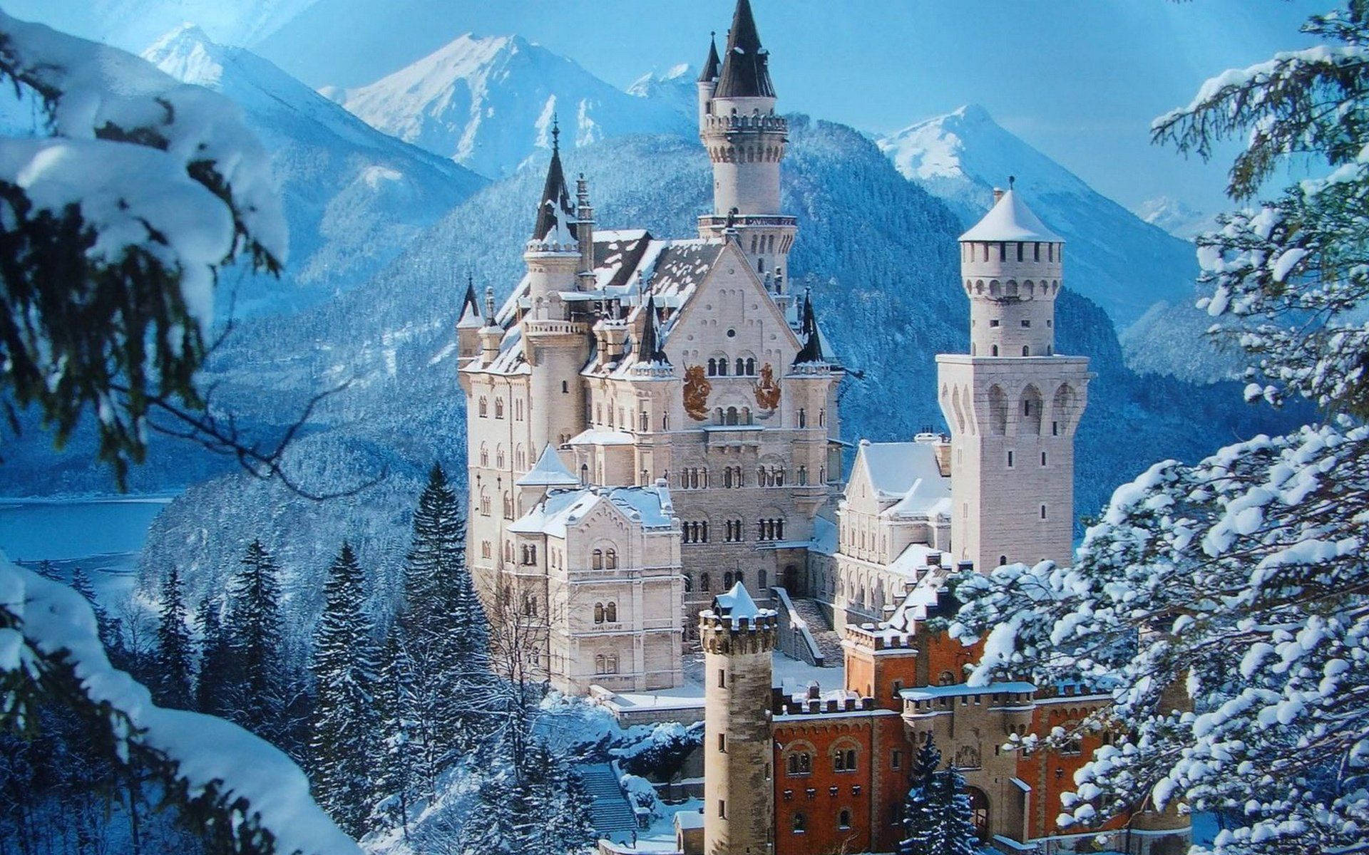 Bavarian Frozen Castle Wallpaper