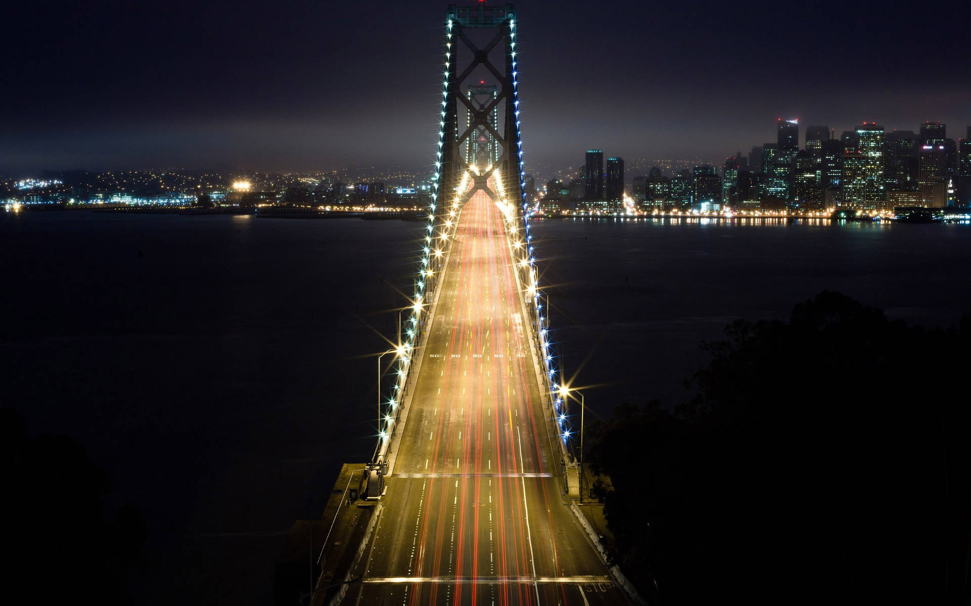Bay Bridge Light San Francisco Photograph Wallpaper