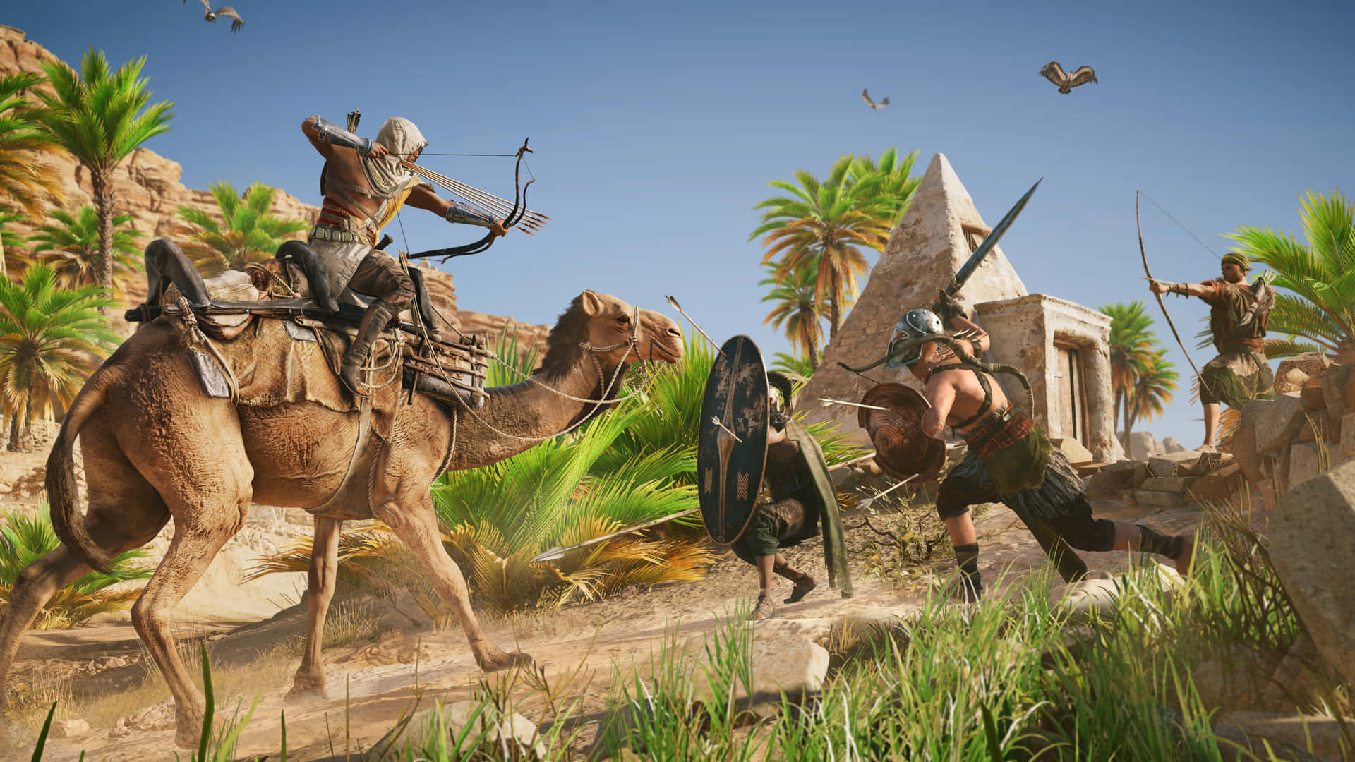 Bayek, the Legendary Assassin in Action Wallpaper