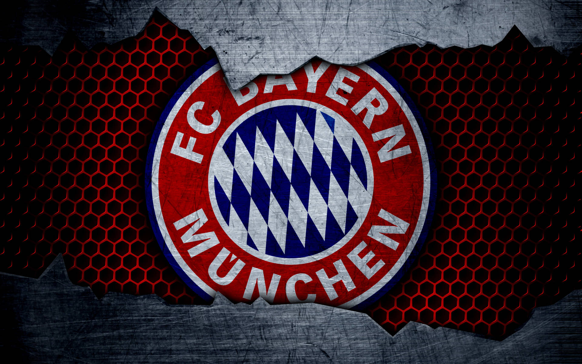 Bayern Munich Metal Honeycomb Logo