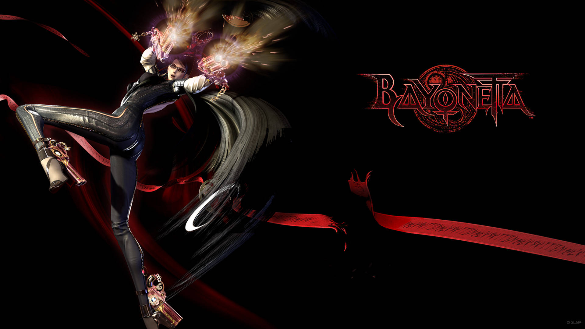 Bayonetta Black With Red Accents Wallpaper