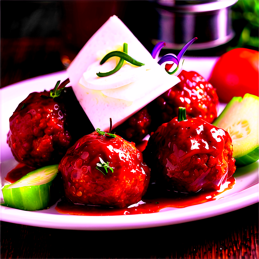 Bbq Meatball Appetizer Png 06242024 PNG