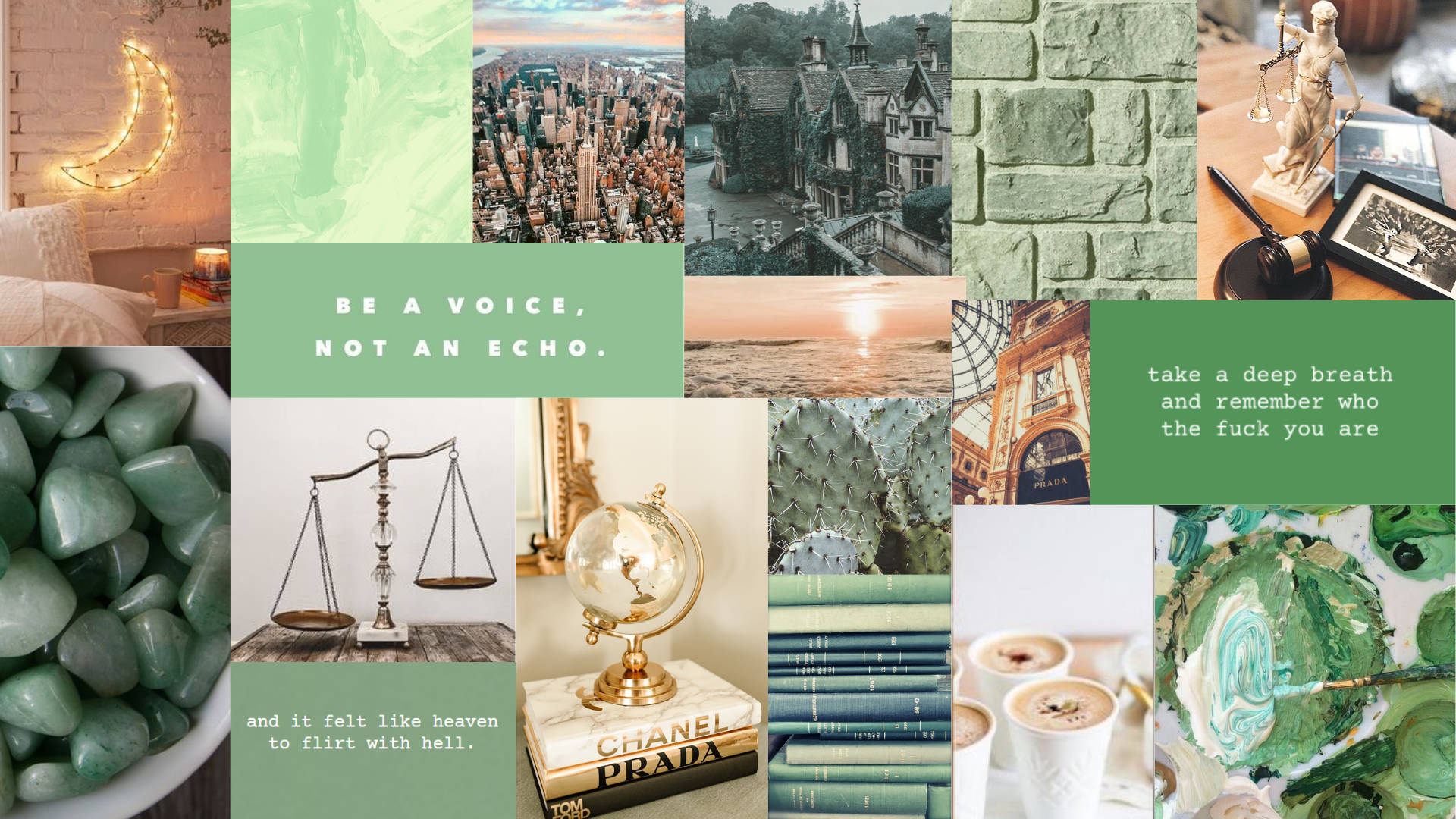 Be A Voice Sage Green Desktop Wallpaper