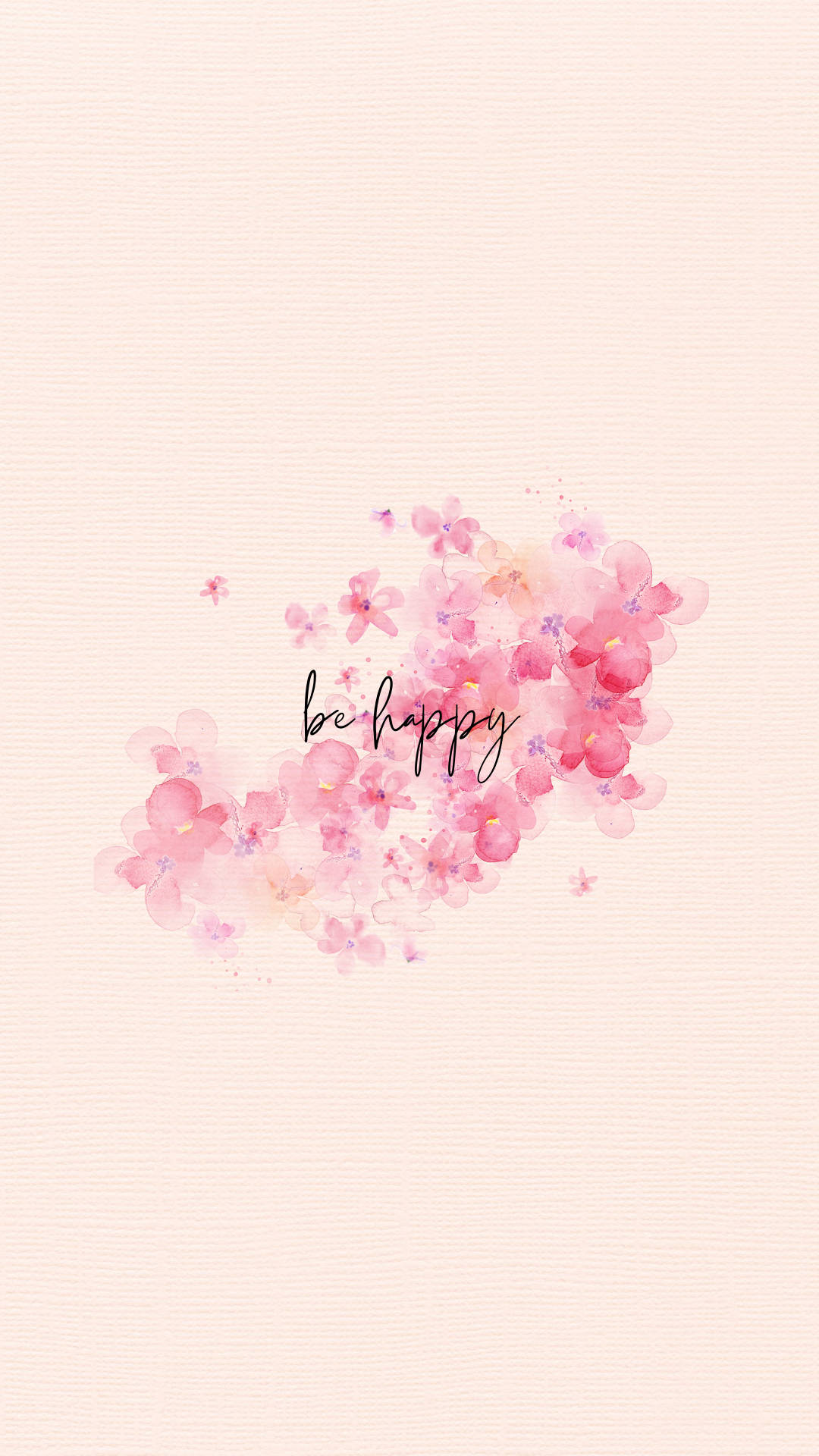 Be Happy Cute Positive Quotes Wallpaper
