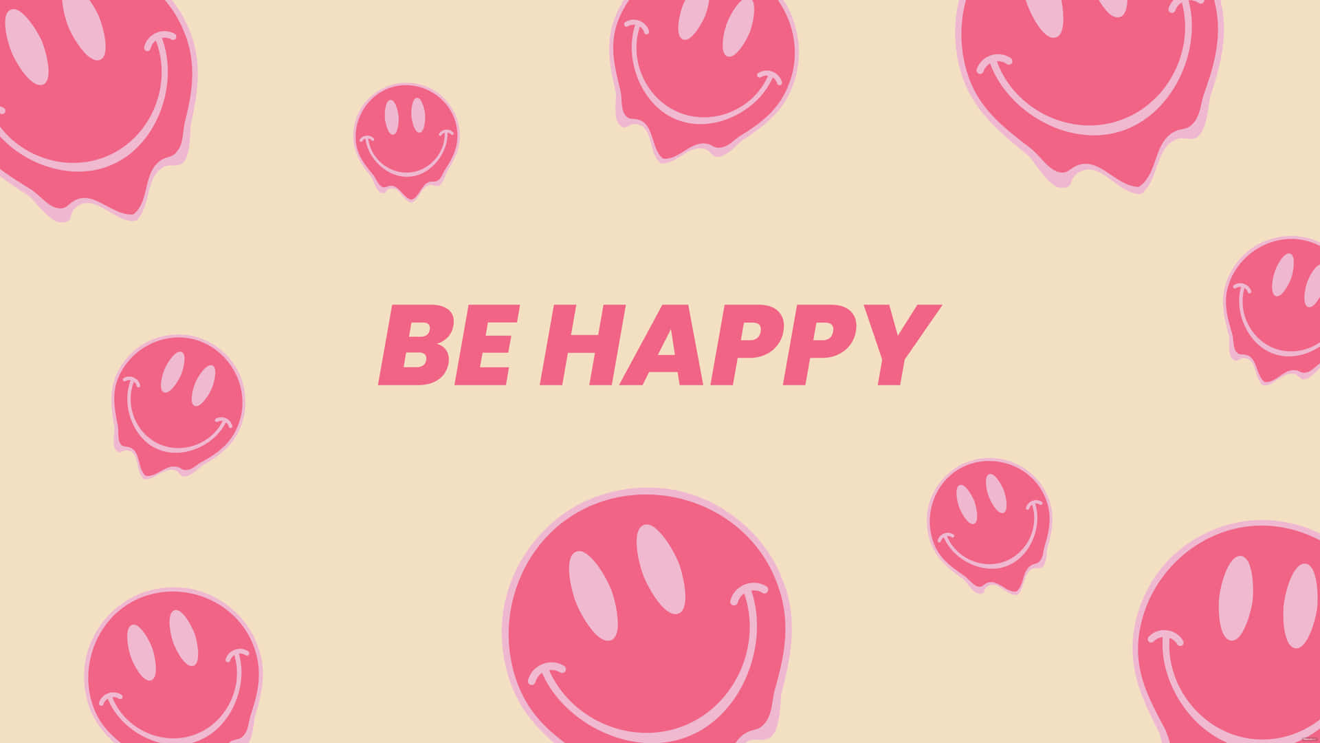 Be Happy Smiley Faces Pattern Wallpaper