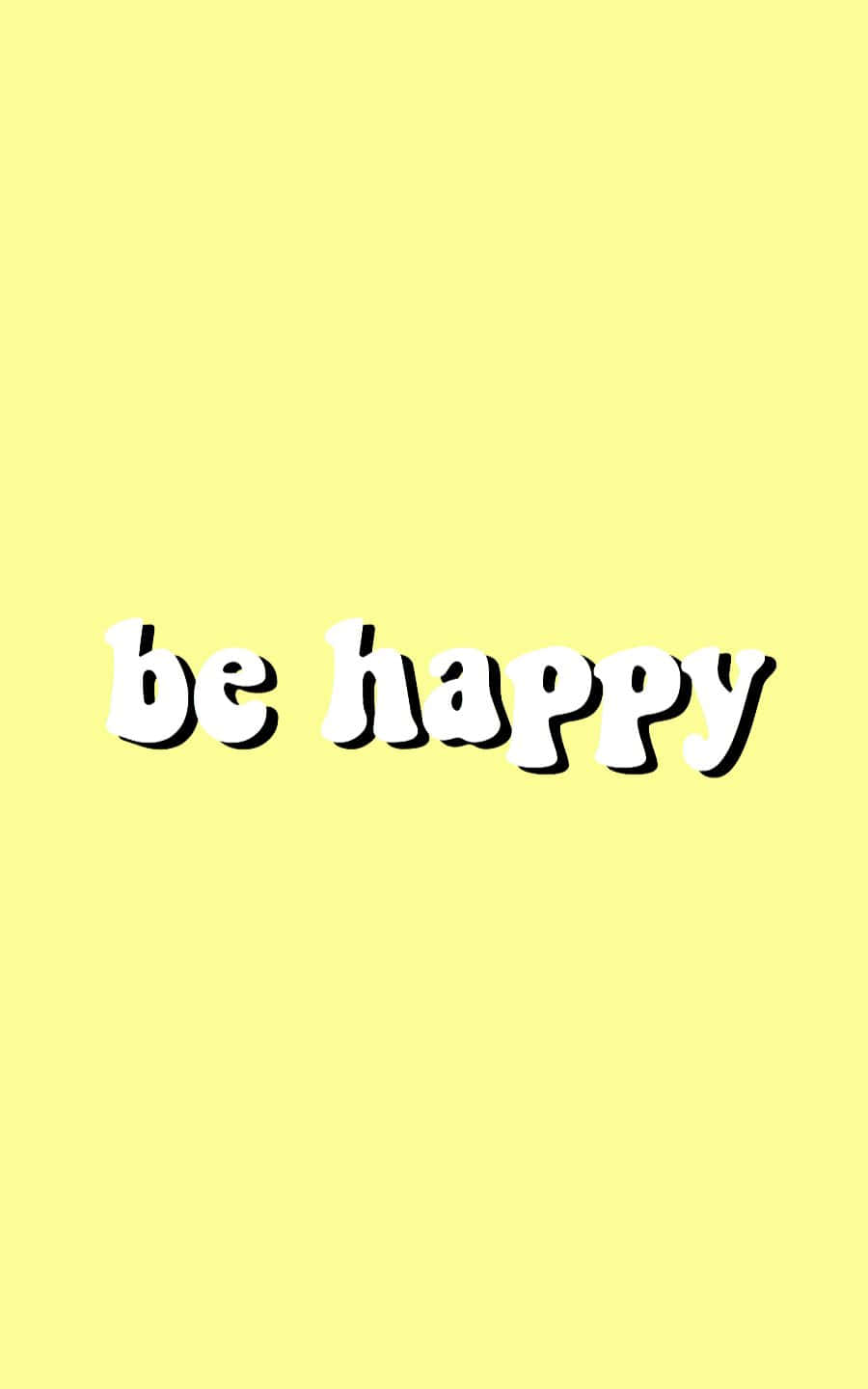 Be Happy Yellow Background Wallpaper