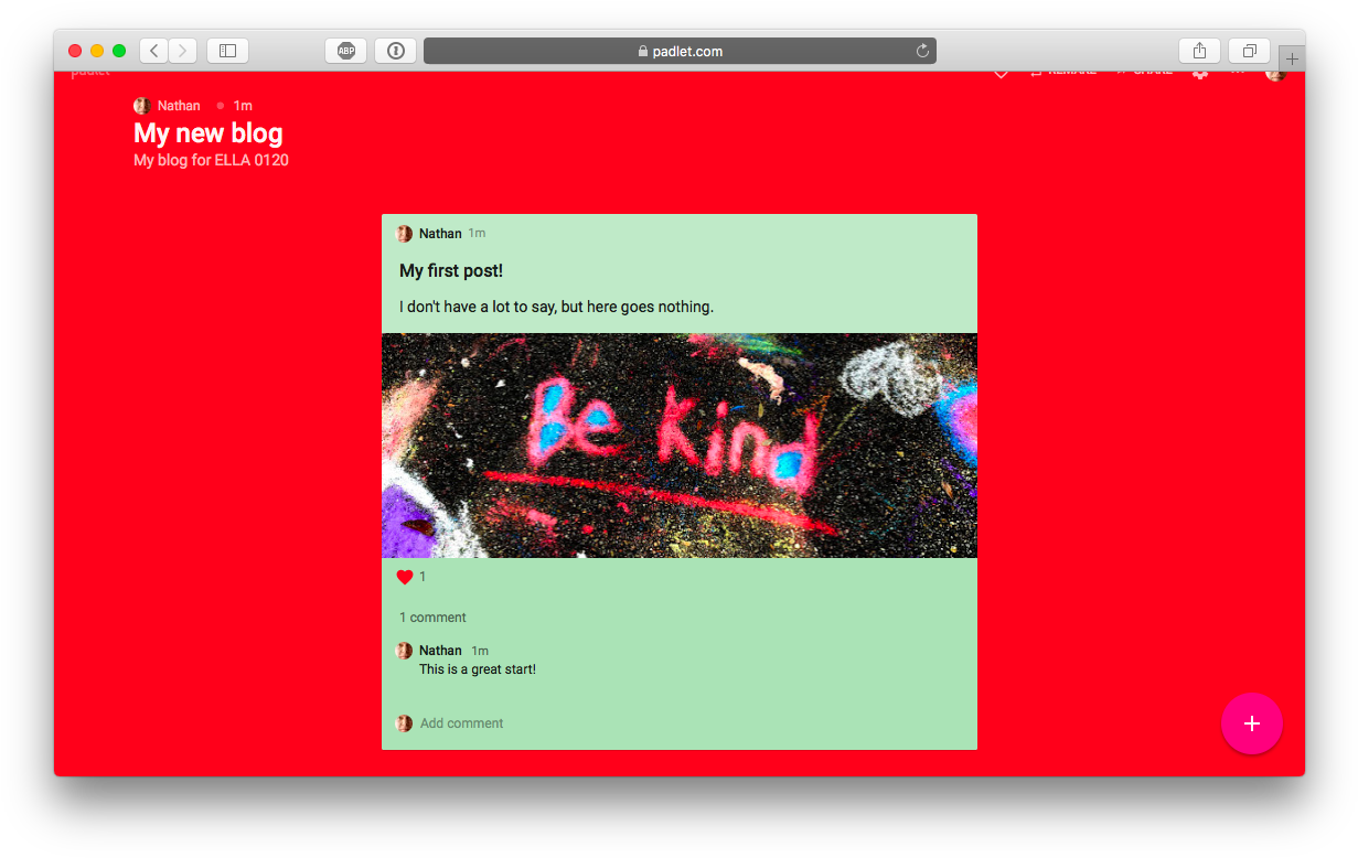 Be Kind Blog Post Screenshot PNG