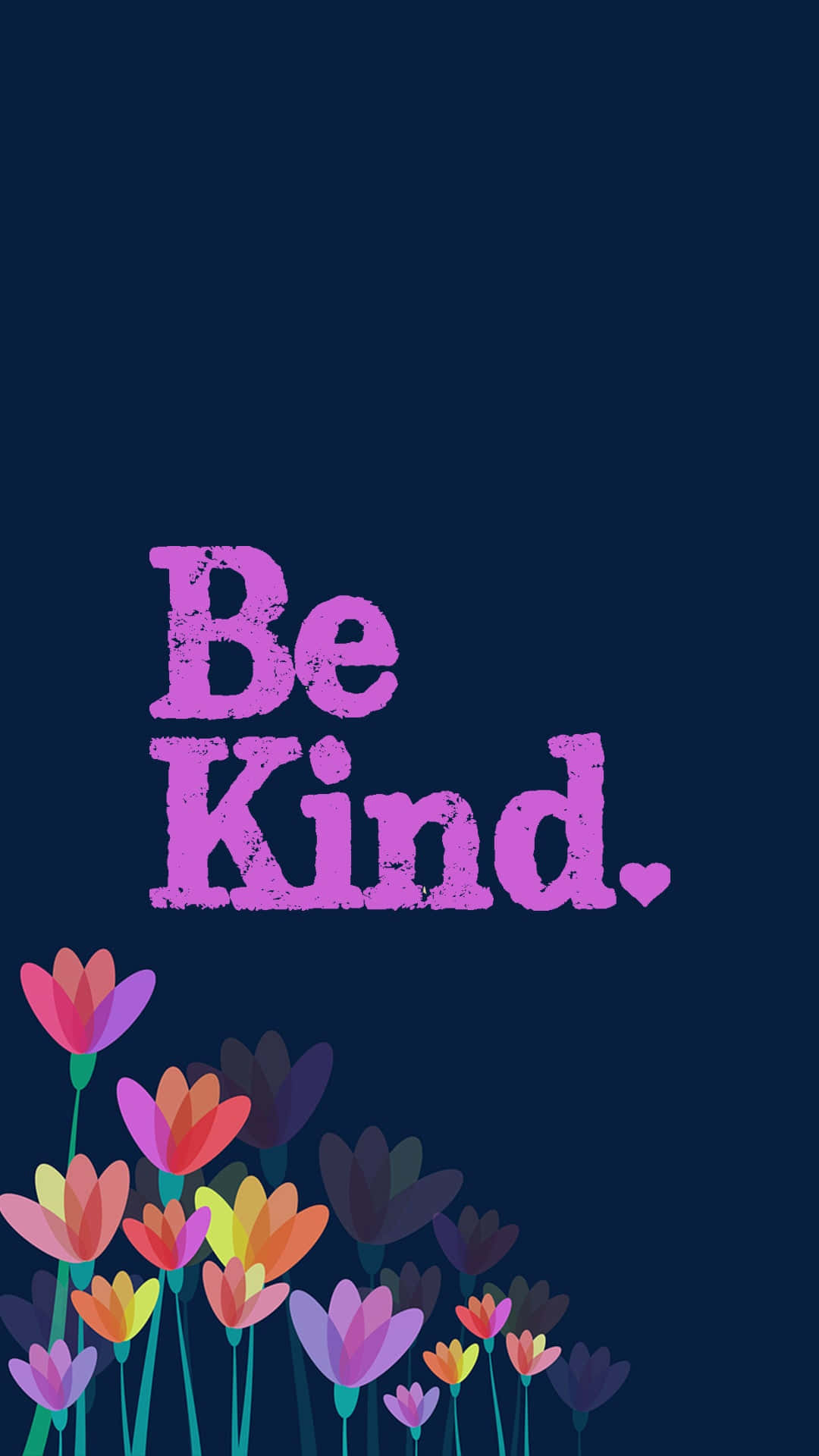 Be Kind Purple Flowers Wallpaper