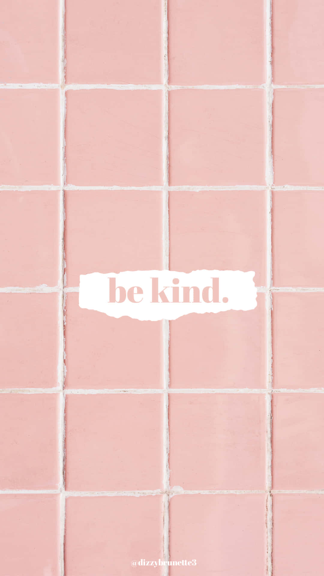 Be Kind Square Grid Pink Wallpaper
