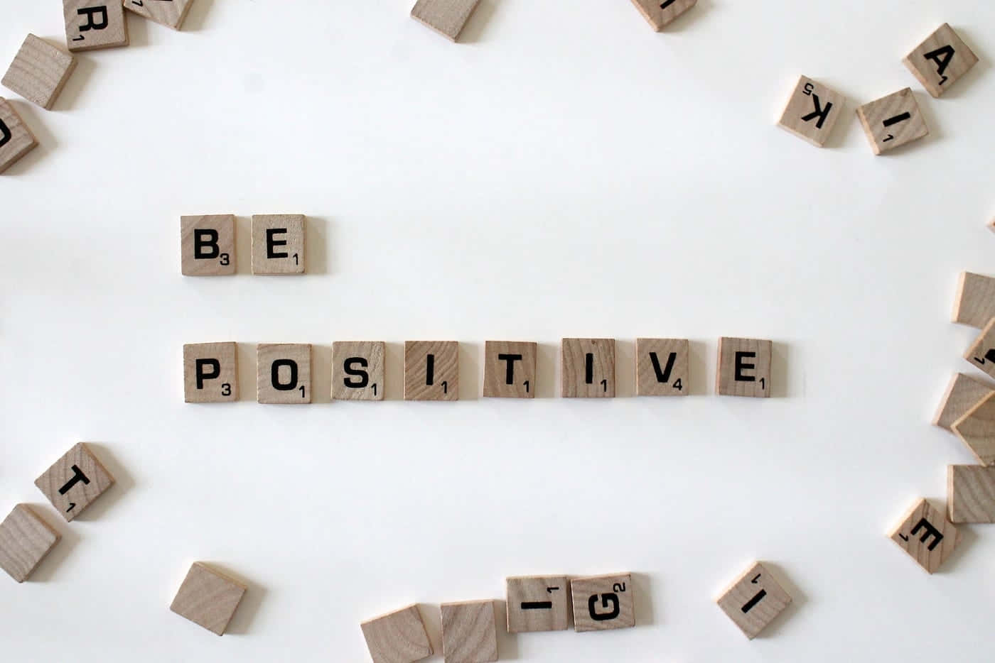 Be Positive Scrabble Letters Aesthetic Wallpaper