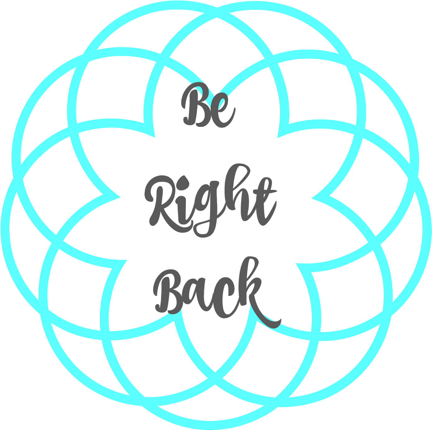 Be Right Back Geometric Design PNG