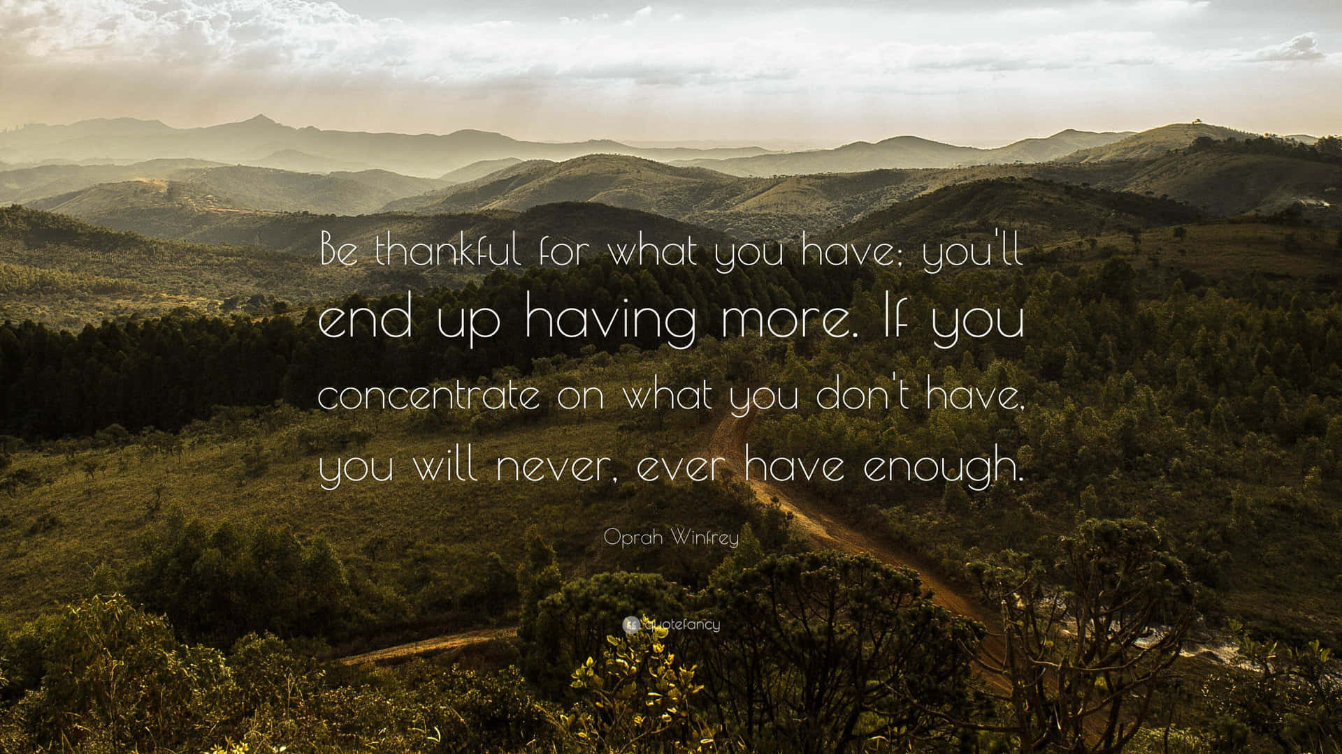 Be Thankful Oprah Winfrey Quote Wallpaper