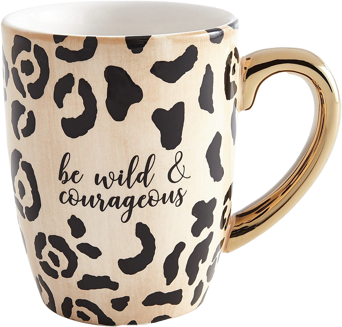 Be Wildand Courageous Leopard Print Mug PNG
