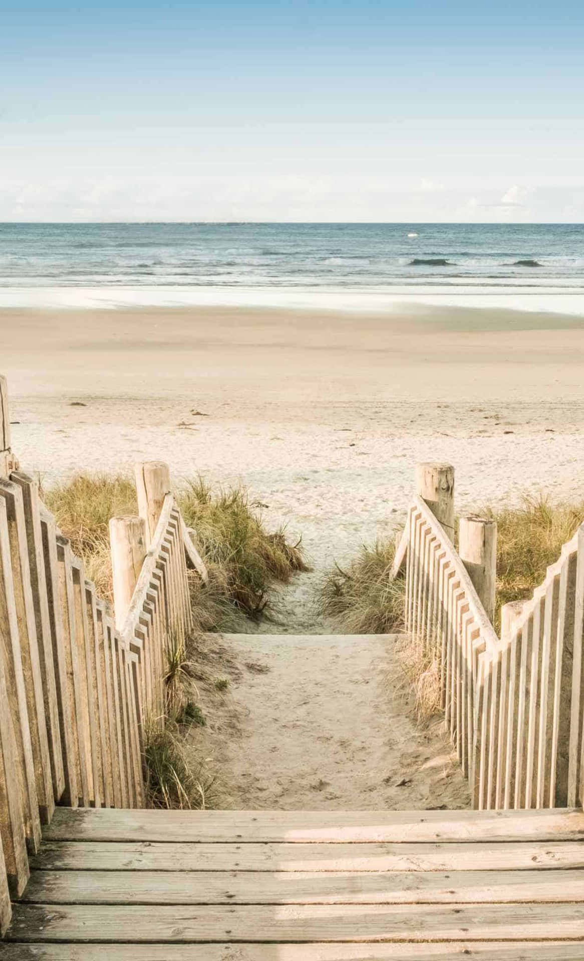 Beach Access Wooden Staircase Summer Vibes.jpg Wallpaper