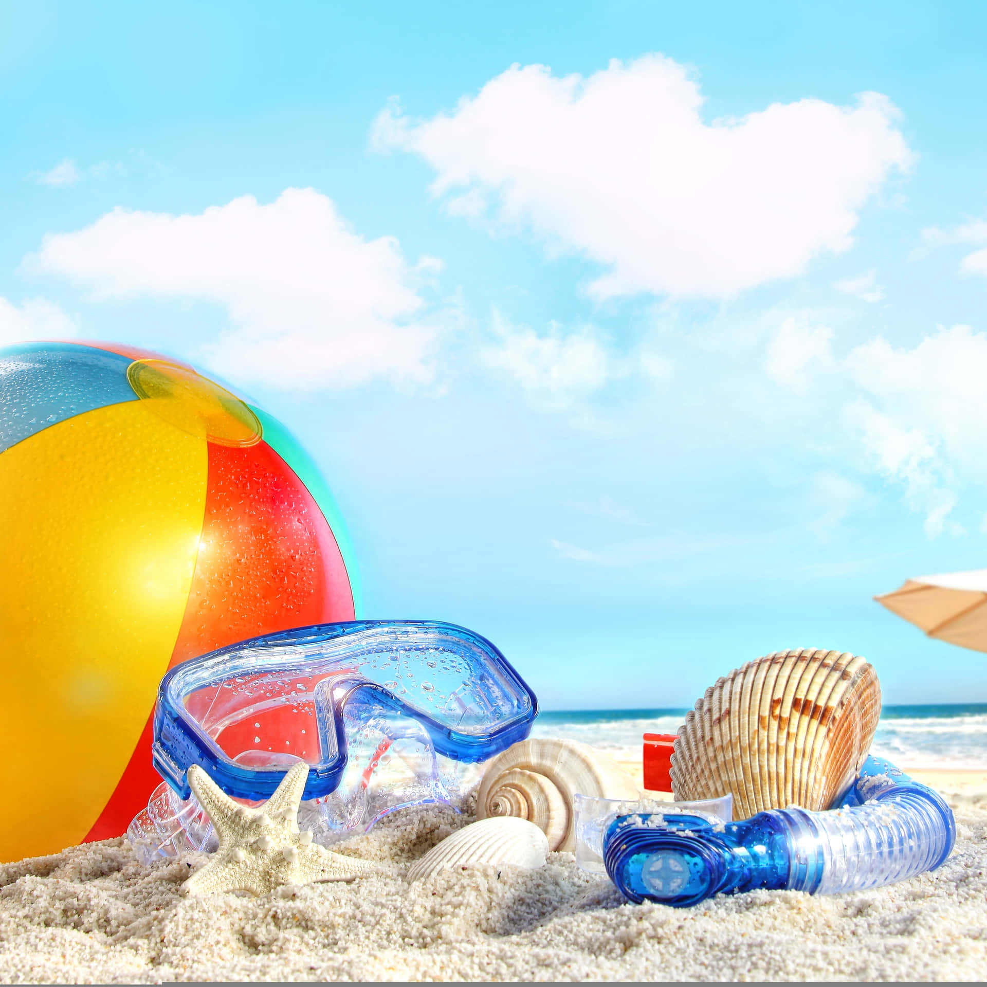 Beach Fun in the Sun: Vacation Essentials Wallpaper
