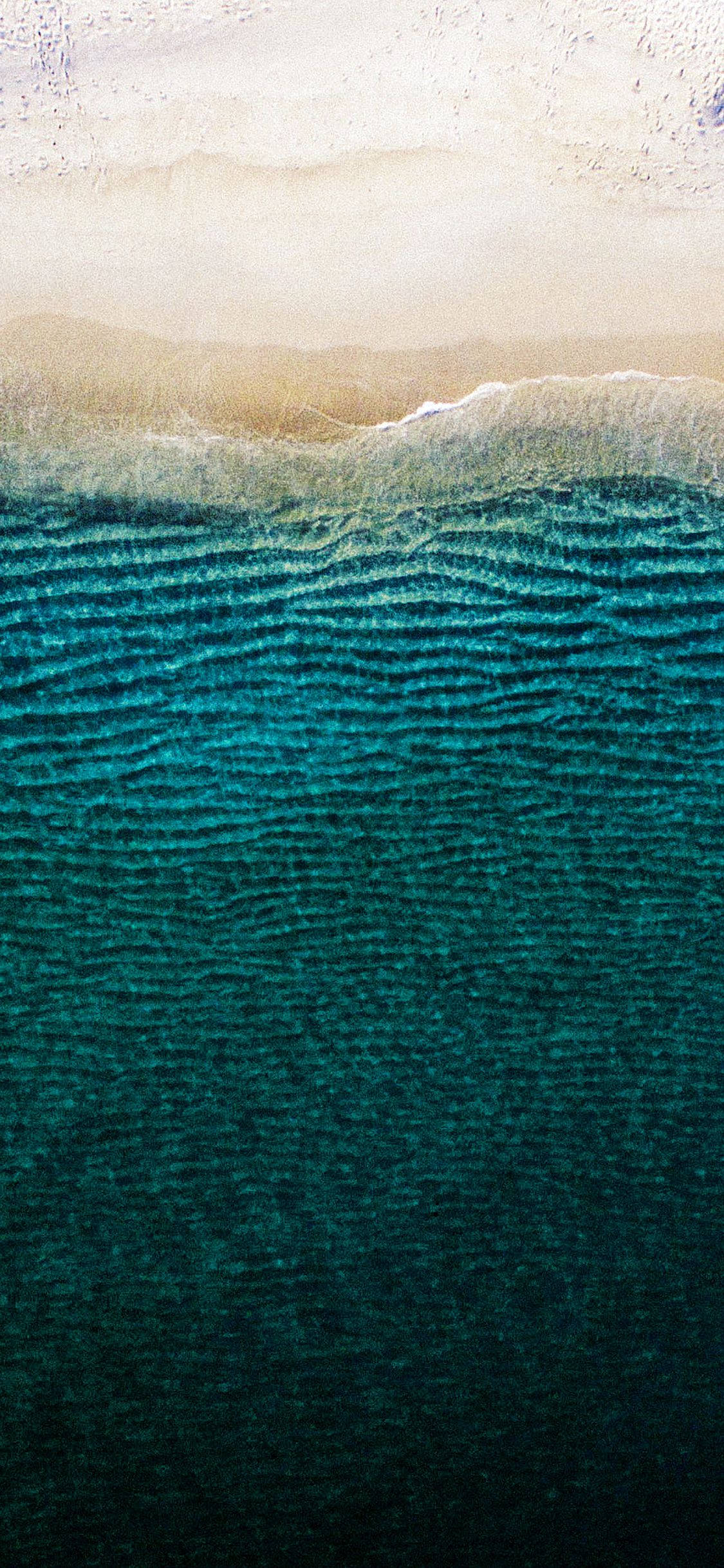Beach Aerial View Dark Teal Iphone Wallpaper