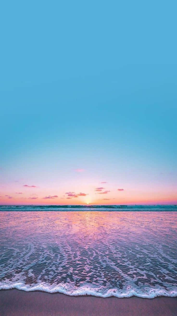 Calm Blue Beach Aesthetic Picture