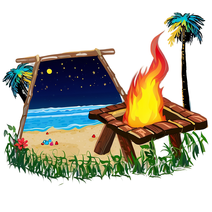 Beach Bonfire Night Png Umy PNG