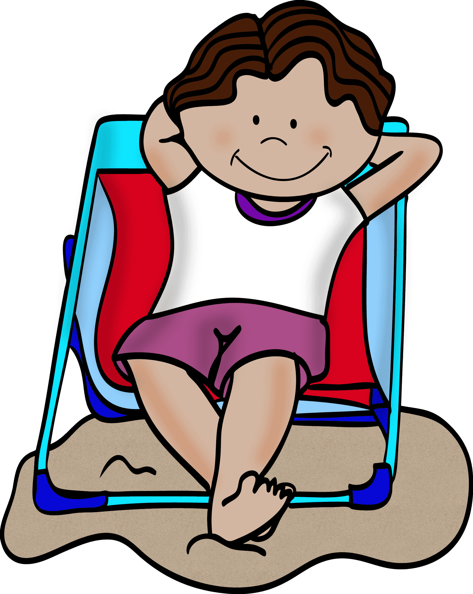 Beach Chair Relaxation Cartoon PNG