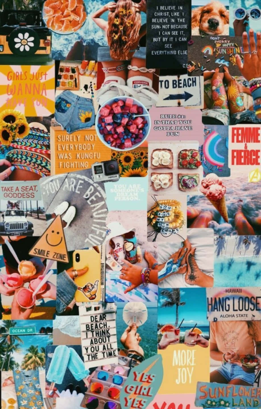 Heißersommerurlaub Strand-collage Wallpaper