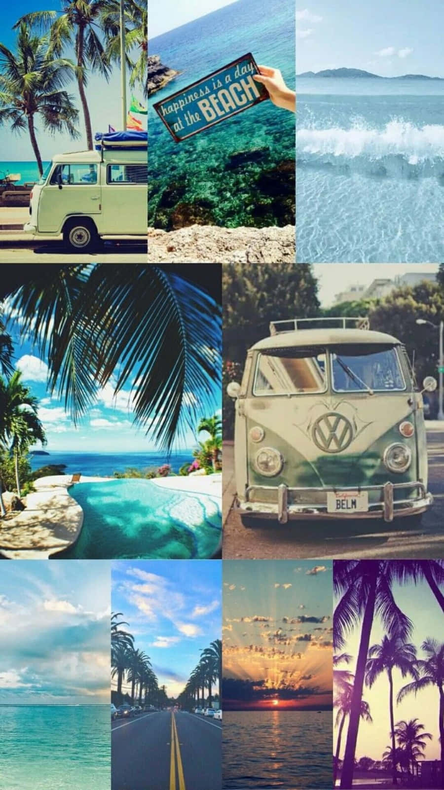 Disfrutade La Belleza De La Playa Con Un Impresionante Collage. Fondo de pantalla