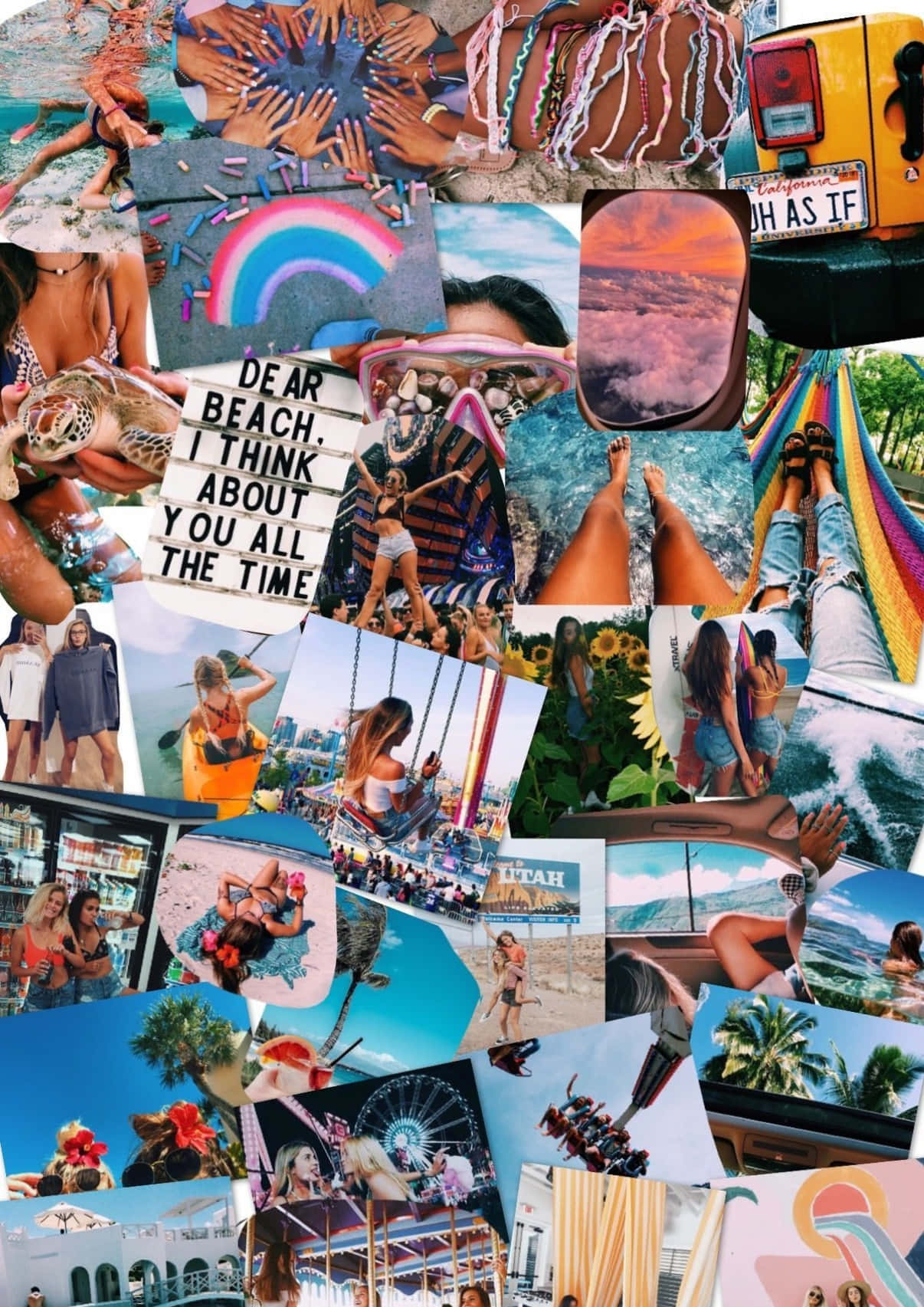 Beach Collage Of Summer Memories Wallpaper