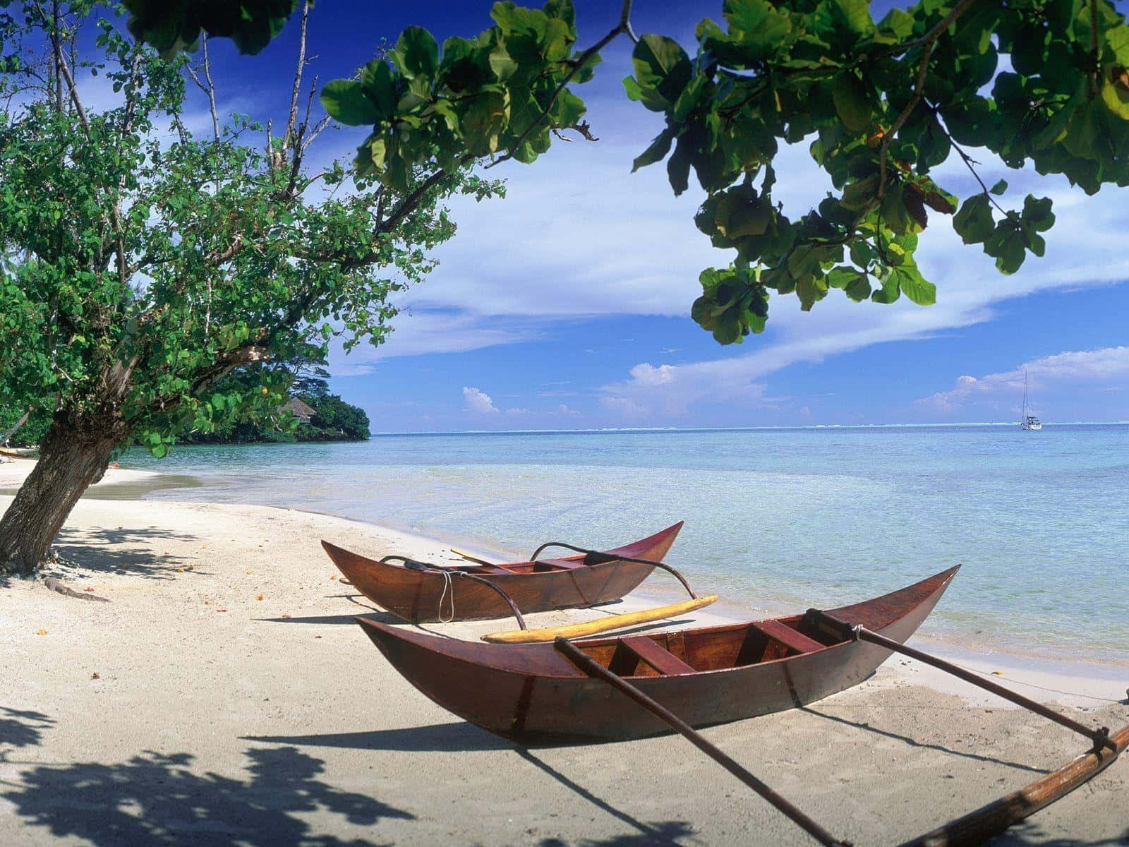 Serene Tropical Beach Paradise Desktop Background