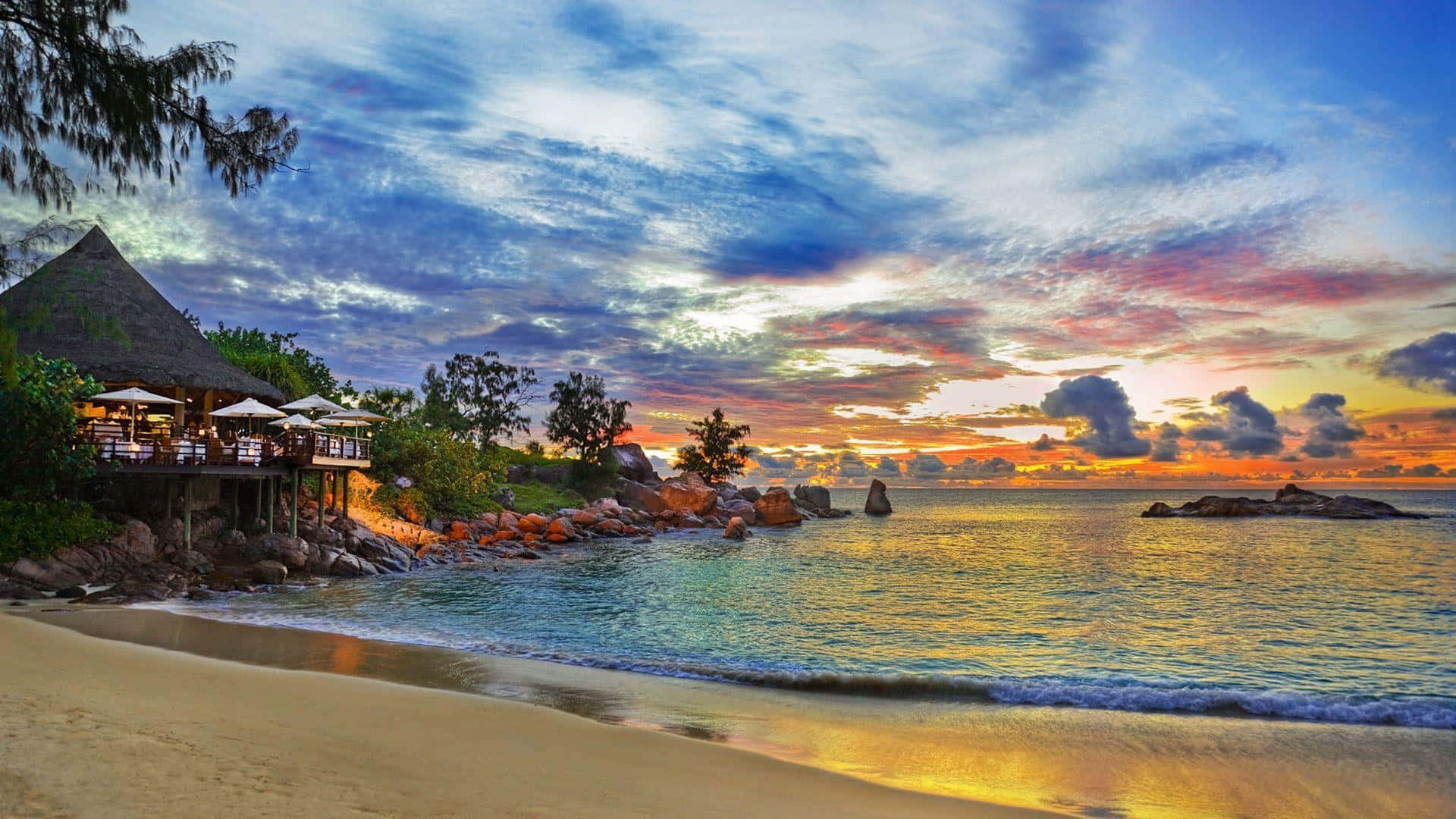 Tropical Paradise Beach Desktop Background