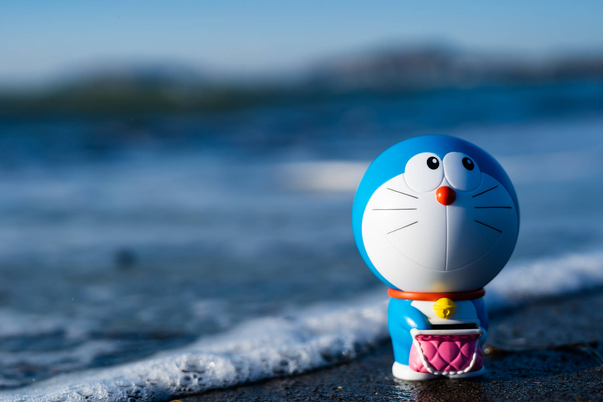 Beach Doraemon 4k Background