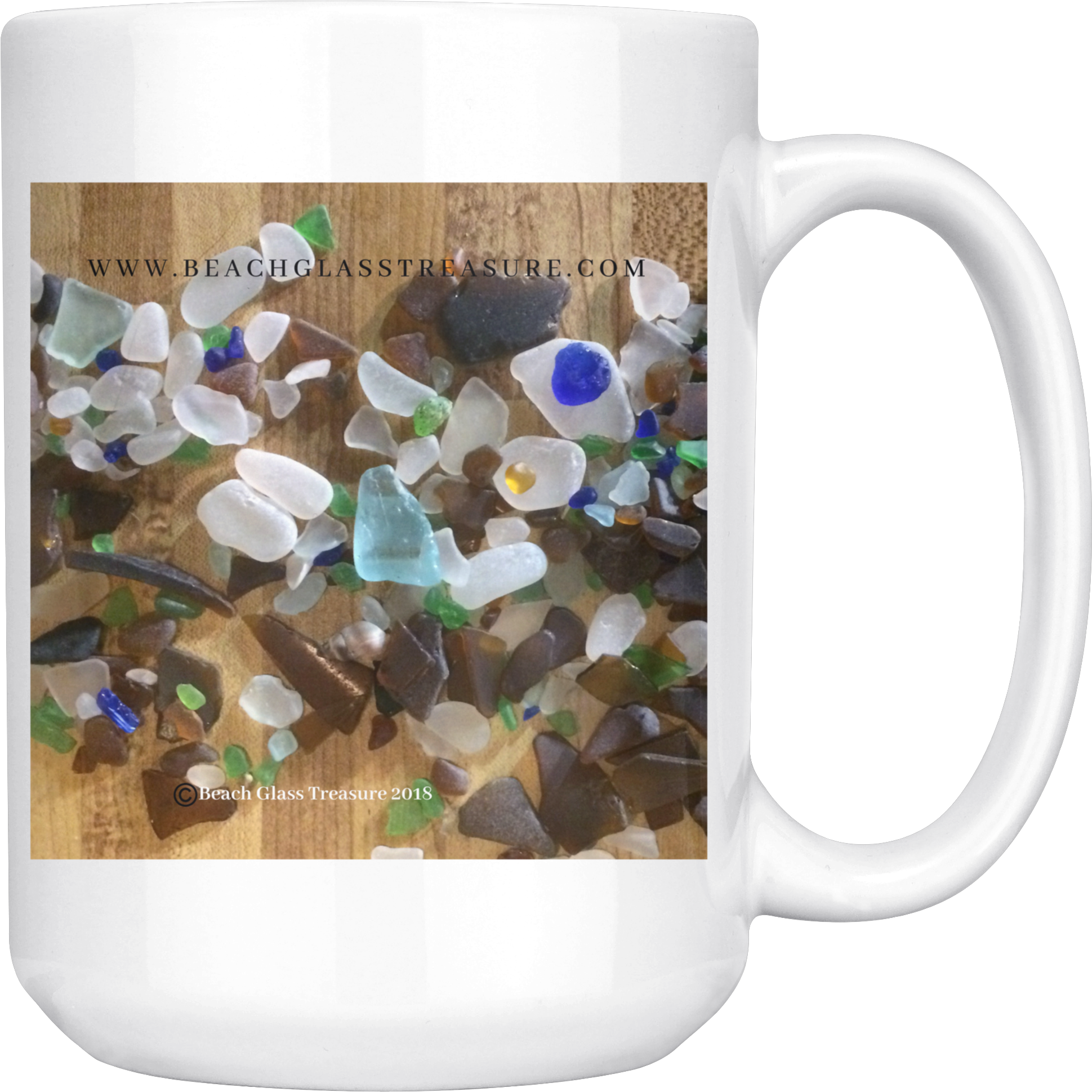 Beach Glass Printed Mug PNG