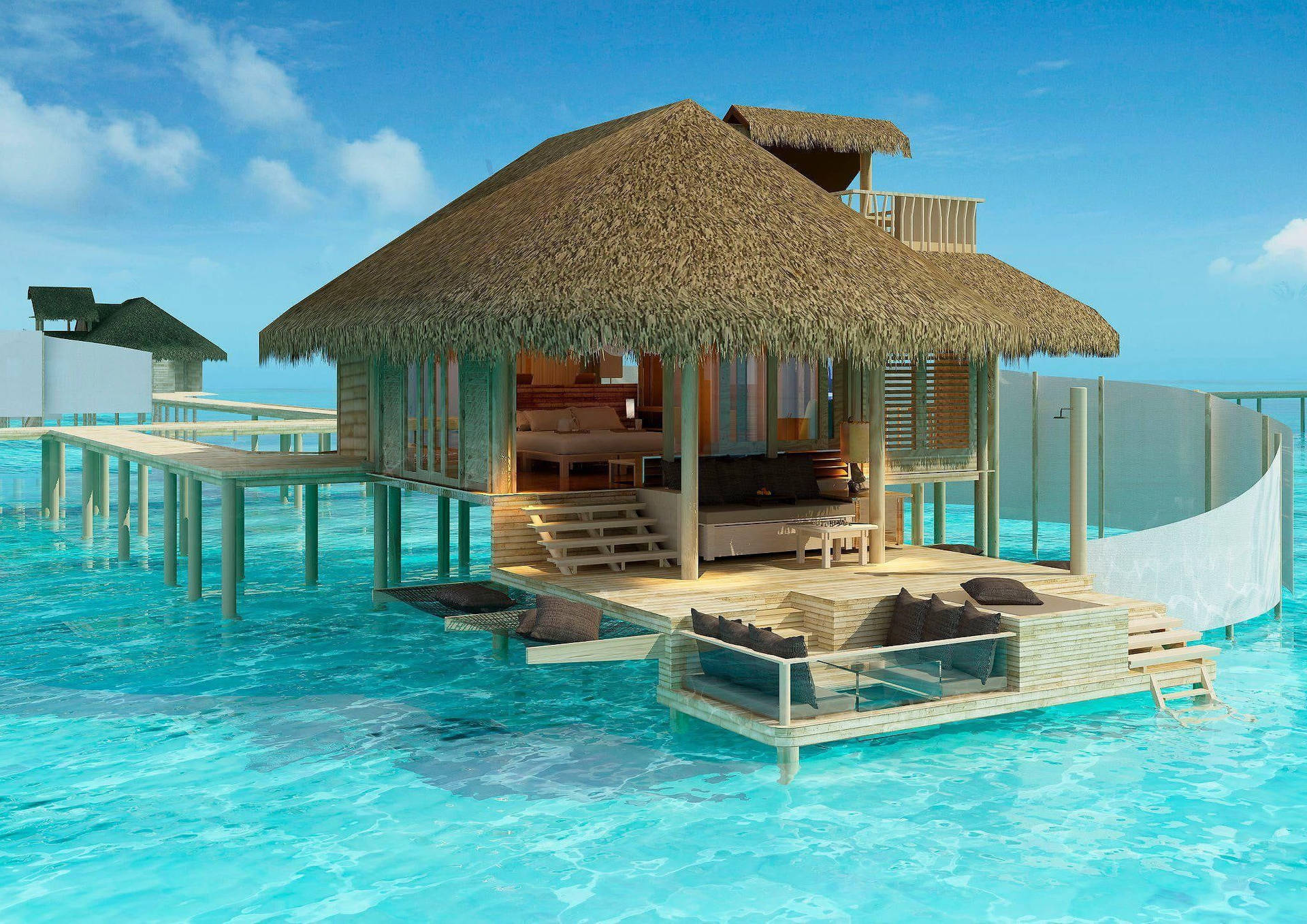 Casade Playa Six Senses Laamu Maldivas. Fondo de pantalla