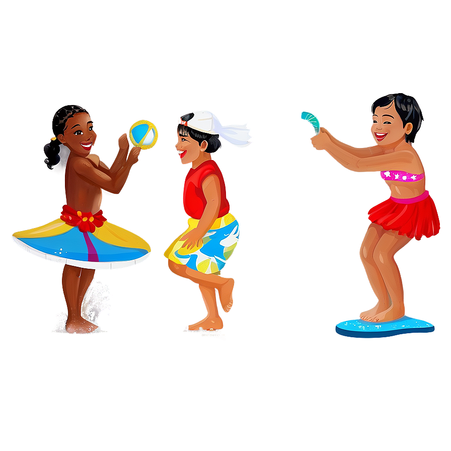 Beach Kids Playing Png Xel PNG