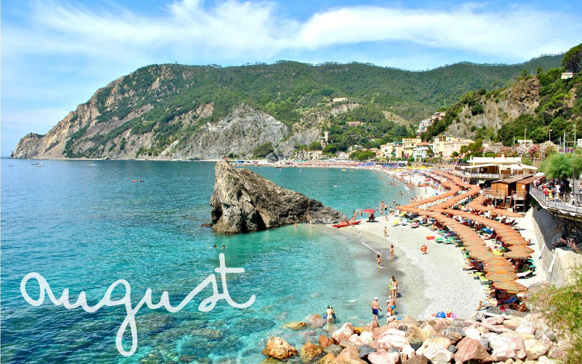 Enjoy the beautiful August beach landscape Wallpaper