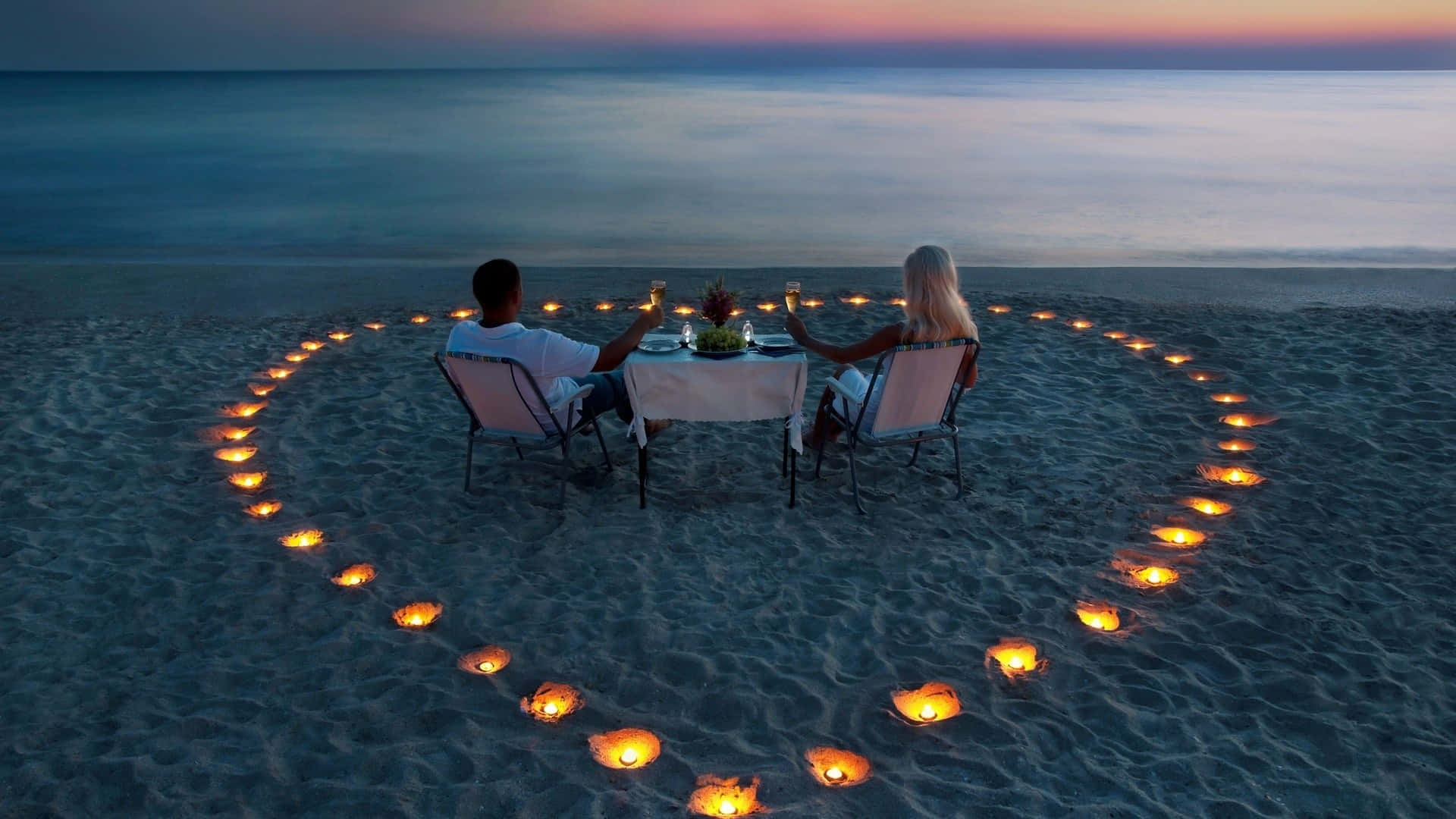 Romantic Beach Getaway for Lovebirds Wallpaper