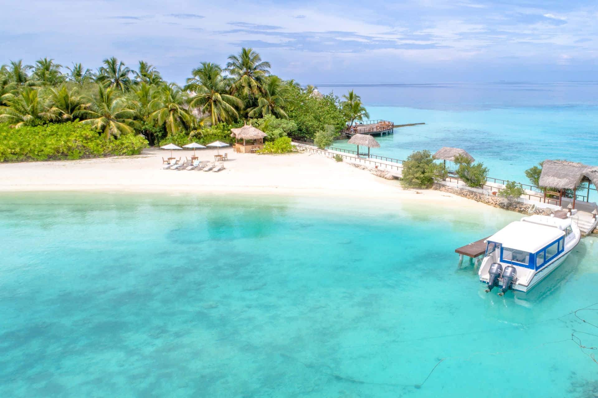 Opdag Paradis på denne tropiske strand baggrund.