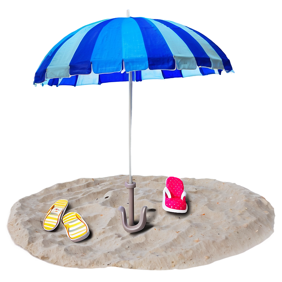 Beach Scene With Umbrella Png 05232024 PNG