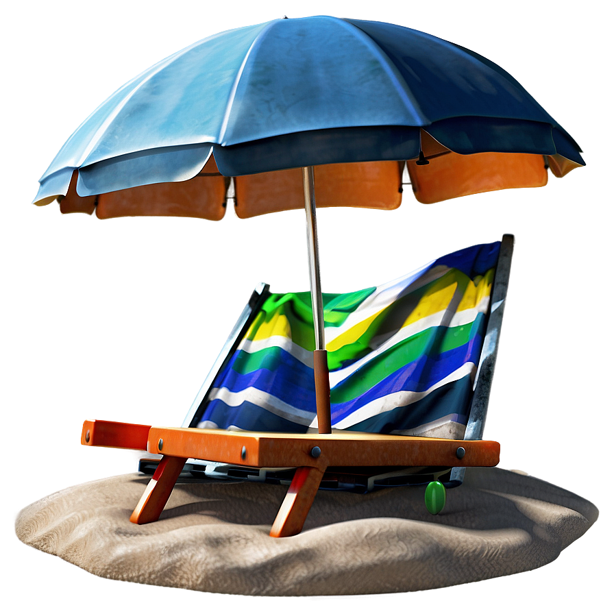 Beach Scene With Umbrella Png Uwj PNG