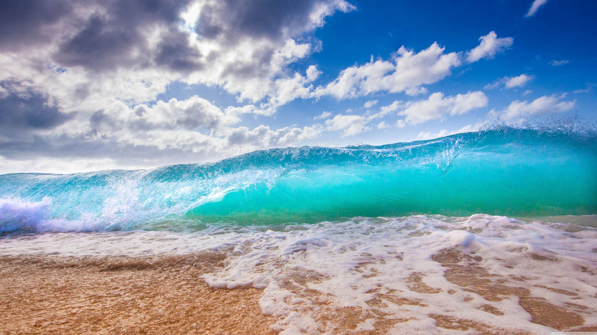 Cool Waves Beach Scenes Desktop Wallpaper