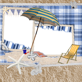Beach Scrapbook Frame PNG