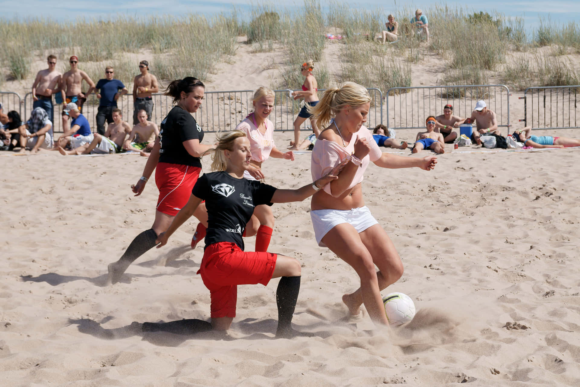 Beach Soccer Action Women Playing.jpg Wallpaper