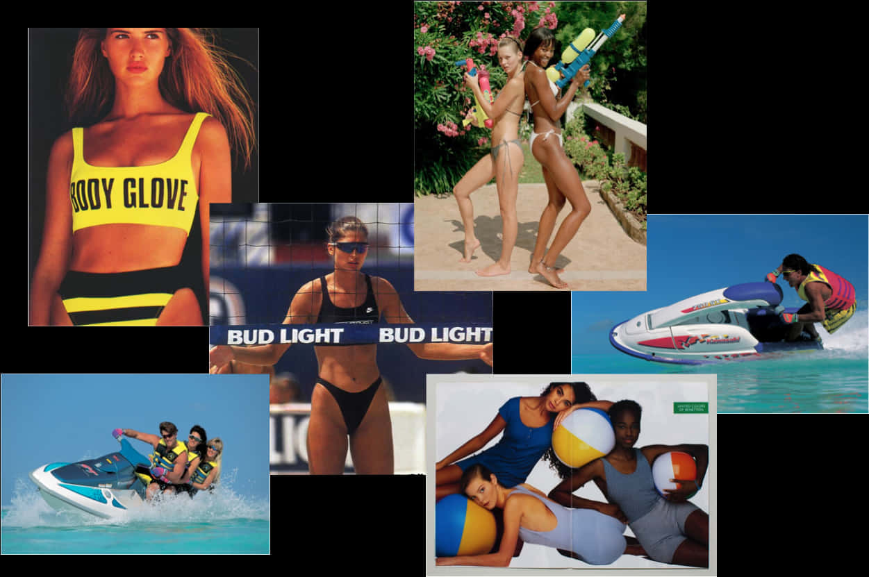 Beach Sports Collage PNG