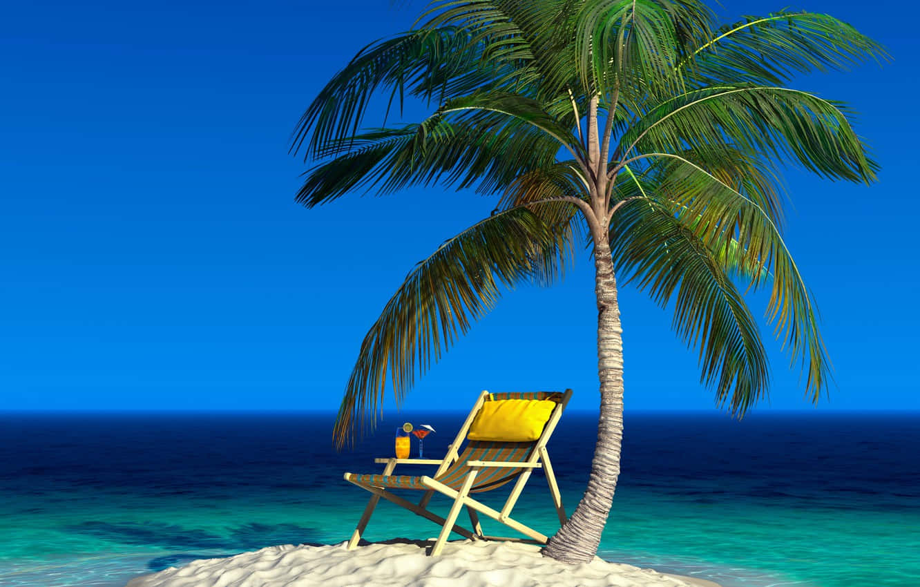 Escapea La Playa Tropical En Una Tumbona Fondo de pantalla
