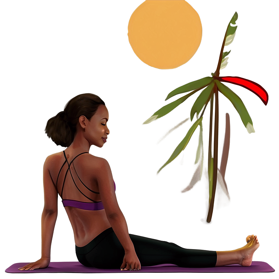 Beach Sunrise Yoga Png Awy PNG