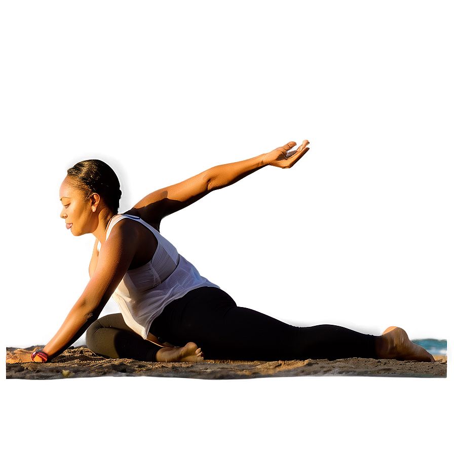 Beach Sunrise Yoga Png Efs PNG