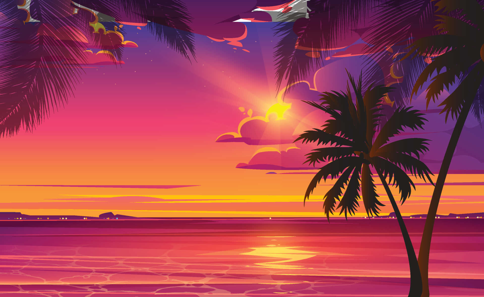 "A beautiful beach sunset"