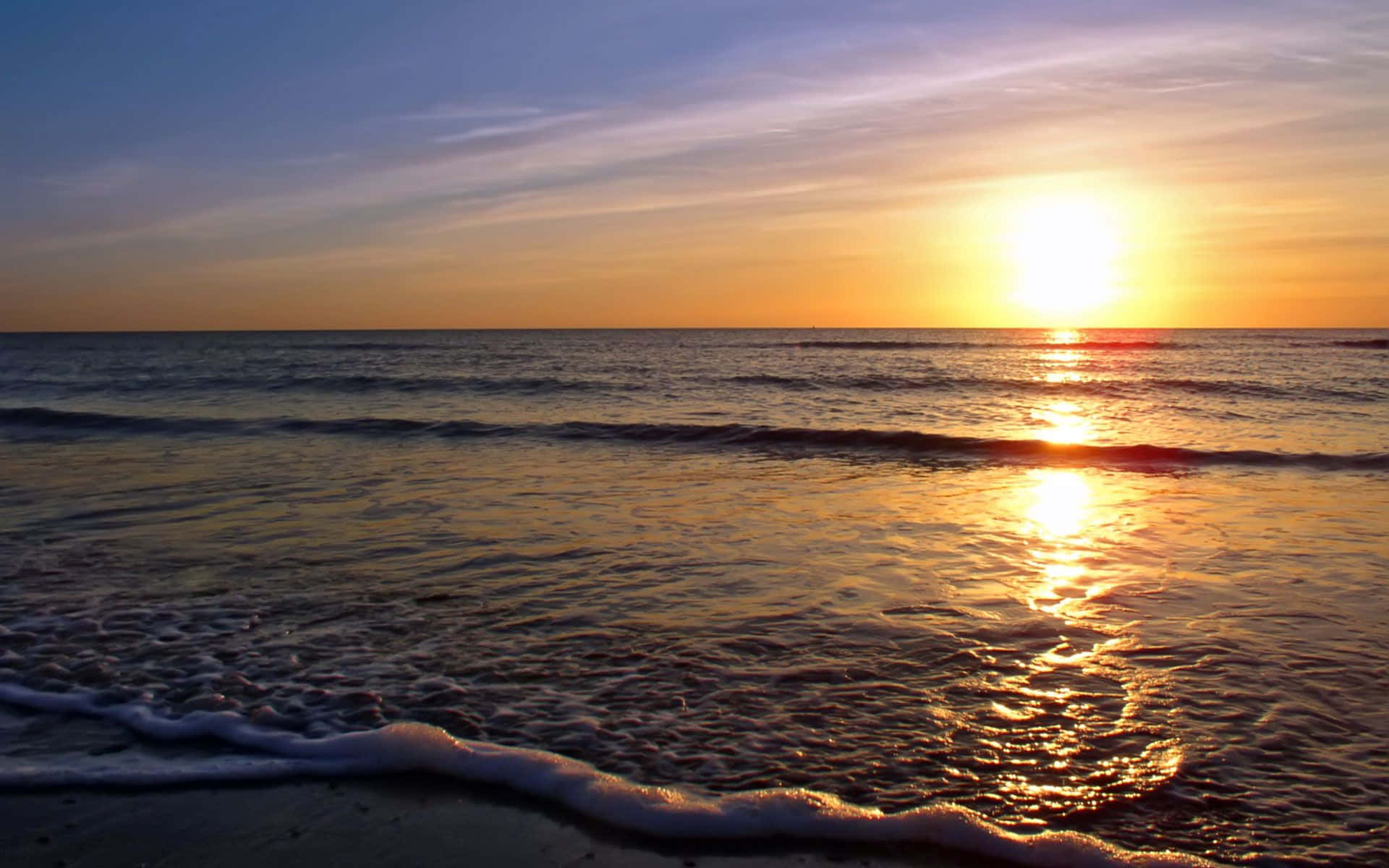 Nyderden Rolige Skønhed Af En Solnedgang På Stranden